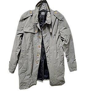 💥VINTAGE CP COMPANY CANVAS TRENCH COAT SIZE MENS MED. LIGHT GREEN COLOR💥